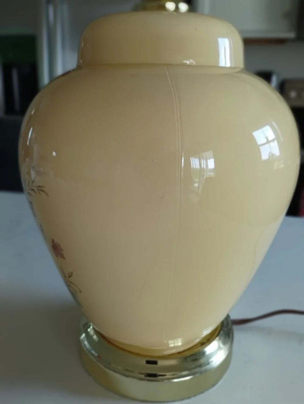 Vintage Floral Ginger Jar Table Lamp.